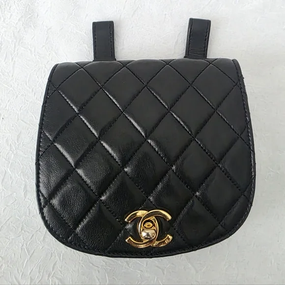 Auth Chanel Quilted Lambskin Flap Leather Waist/Belt Bag - Picture 4 of 13